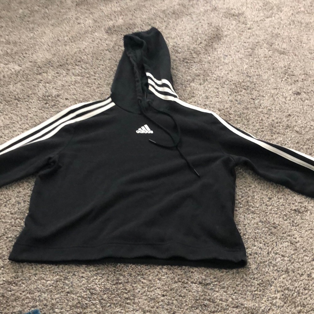 Adidas black crop sweatshirt size small